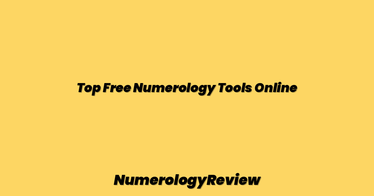 Top Free Numerology Tools Online